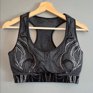 NWOT Patterned Gray Sports Bra